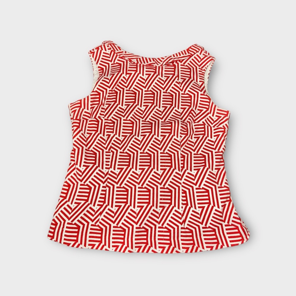 Boden Martha Top Red and white Size 12